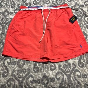 Men's Polo by Ralph Lauren Salmon color with Blue Pony Swim Shorts Size XL